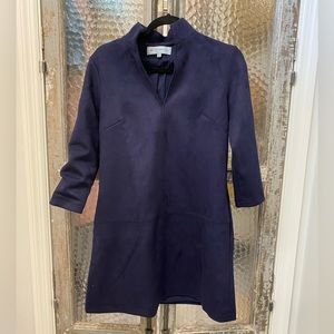 Tuckernuck Navy Suede Three Quarter Sleeve Clifton Dress NWOT Size Small